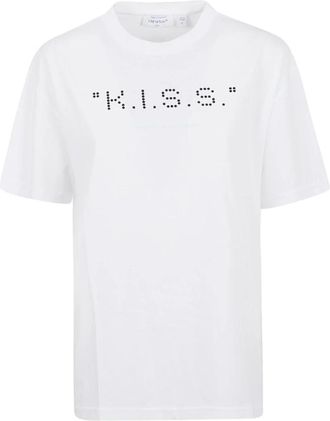 Off-white Kiss Quote Reg Tee - Dames - T-shirts - Wit - XS - Katoen - Tops