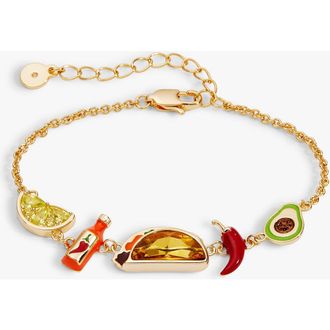 Alex and Ani Taco Inline Charm Bracelet in Gold at Nordstrom