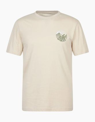 Mountain Warehouse Mens Mountain Warehouse Mens Valley Organic T-Shirt - Cream - Size: 34