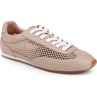 L'agence Jarah Mixed Media Sneaker in Cappuccino Leather at Nordstrom, Size 7.5