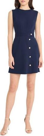 Donna Morgan Button Detail Sleeveless Minidress in Navy Blazer at Nordstrom Rack, Size 12