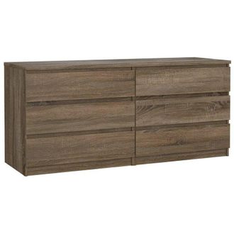 Dmora Credenza Victoire, Buffet da soggiorno, Madia da salotto, Dispensa da cucina, 154x50 h68 cm, Rovere - Dmora