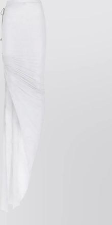 Rick Owens cotton high-rise draped asymmetric maxi skirt