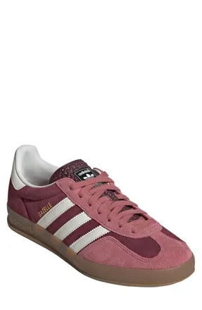 adidas Gazelle Indoor Sneaker in Maroon/White/Crimson at Nordstrom, Size 6.5