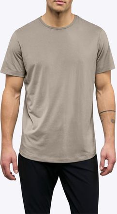 Cuts AO Curve Hem Cotton Blend T-Shirt in Pure Cashmere at Nordstrom, Size Xx-Large