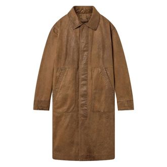 Golden Goose Single-Breasted Coats, female, Brown, Size: 2XS Trench Coat