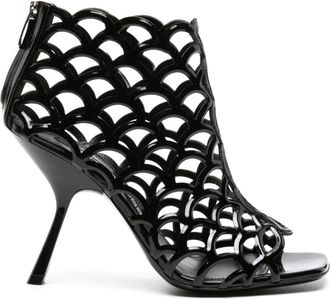 Sergio Rossi SR Mermaid 90mm patent leather pumps - women - Calf Leather/Patent Calf Leather/Calf Leather - 37.5 - Black