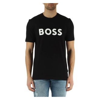 HUGO BOSS Tops, Heren, Zwart, L, Katoen, T-Shirt