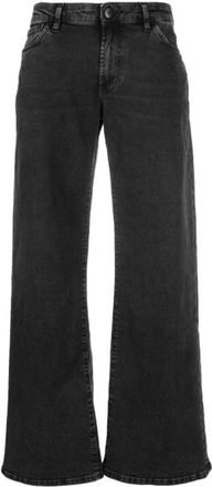 3x1 Zwarte Rock Wide-Leg Jeans - Dames - Regular Fit Jeans - Zwart - W29 - Katoen - Jeans