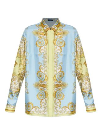 Versace Formal Shirt Silk Twill Print Spring Barocco Foulard