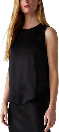 Michael Stars Shay Rib Binding Tank Top Womens Clothing Black : MD (US 6-8), Rayon/Viscose