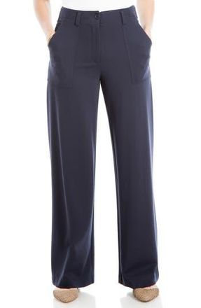 Max Studio Ponte High Waist Wide Leg Pants in Dark Navy at Nordstrom Rack, Size X-Small