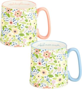10 Strawberry Street Bella 2Pc MotherS Day Coffee Mug Set