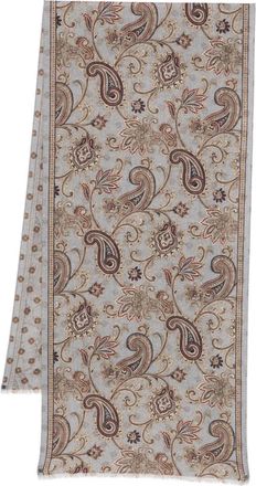 Dell'Oglio Foulard con stampa paisley - Blu