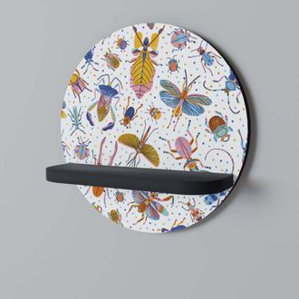 OEM Estante Redondo Negro Insectos Coloridos