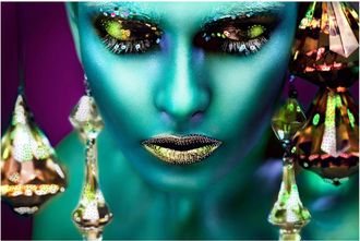 Schubiger M&ouml;bel Digitaldruck auf Glas Blau Schimmernde Sch&ouml;nheit 120x80 cm