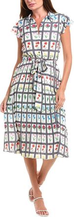 T Tahari Flutter Sleeve Midi Dress