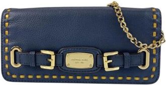 Michael Kors Pre-owned Clutches, female, Blue, Size: ONE SIZE Pre-owned Leather Shoulder Bag