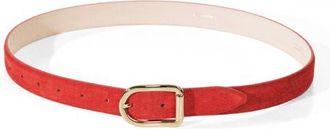 D&eacute;hanche Mija Suede Belt in Lollipop Red/gold at Nordstrom, Size Large