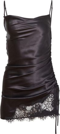 Fleur du Mal ruched silk dress - women - Polyamide/Silk/Cotton/Elastane/Lyocell - L - Black