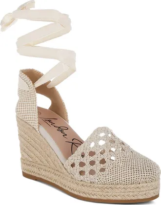 London Rag Sea Breeze Espadrille Platform Wedge Pump in Beige at Nordstrom Rack, Size 9
