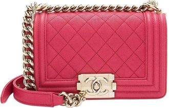 Chanel Pink Caviar Leather Small Boy Bag (Authentic Pre-Loved)