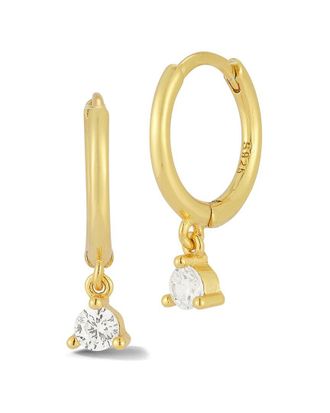 Glaze Jewelry 14K Over Silver Cz Hoops