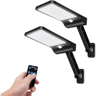 OEM L&aacute;mpara Solar Exterior Con Sensor De Movimiento, 56 Led, 3 Modos Ajustables, Resistente Al Agua Ip65, Incluye Mando A Distancia, Color Negro