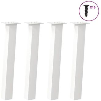vidaXL Patas Para Consola (4 Unidades), Color Blanco, 72 Cm, Acero Vidaxl