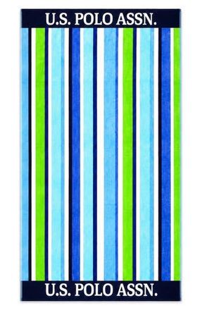 U.S.Polo Association Port Stripe Jacquard Beach Towel in Myrtle Stripe at Nordstrom Rack