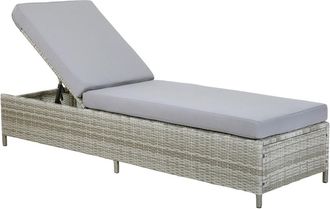 Beliani Tumbona con cojín gris