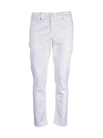 Replay White Cotton-Blend Slim Jeans