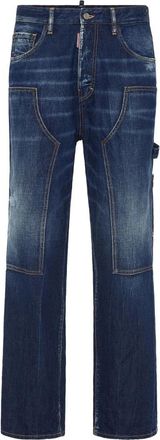 Dsquared2 Carpenter distressed denim jeans - Heren - Regular Fit Jeans - Blauw - M - Denim - Jeans