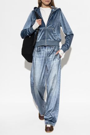 Rag & Bone Velvet Straight-Leg Trousers, Womens, Blue