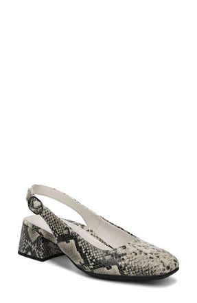 Vionic Reyes Block Heel Slingback Pump in Cream Snake at Nordstrom, Size 9.5