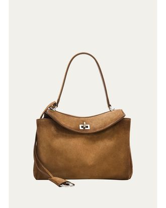 Balenciaga Rodeo Small Suede Top-Handle Bag