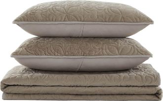 BCBGeneration Astor Velvet Quilt Set in Brown at Nordstrom Rack, Size Full/queen