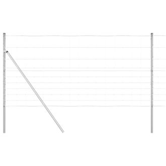 Berkfield Home Field Fence 1.2x50 m Galvanised Steel in Silver