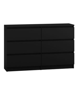 Topeshop Milan - C&oacute;moda Grande De 6 Cajones - 30x120x77 - Estilo Escandinavo - Mueble De Almacenamiento