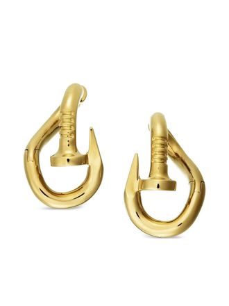 David Webb Yellow Gold Bent Nail Earrings - women - 18kt Yellow Gold - One Size