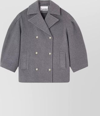 Ganni cashmere blend double breasted midi coat