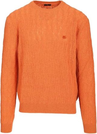 Etro Truien & Vesten, Heren, Oranje, L, Round-neck Truien