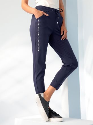 Heine Jerseyhose HEINE, Damen, Gr. 36, Normalgr&ouml;ssen, blau (marine), 75% Polyamid, 25% Elasthan, unifarben, Hosen Jerseyhose