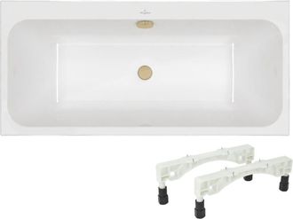 Villeroy & Boch Ba&ntilde;era Villeroy & Boch Architectura De 170 X 70 Cm, Con Instalaci&oacute;n A La Derecha, Patas Y Desag&uuml;e Wirquin Gold