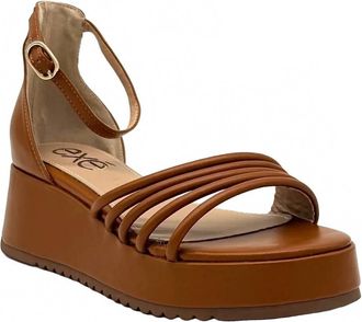Ex&eacute; Womens Multi-Strap Platform Wedge Sandal In Beige