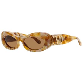 Valentino Ladies Brown Rectangular Sunglasses VLS178D