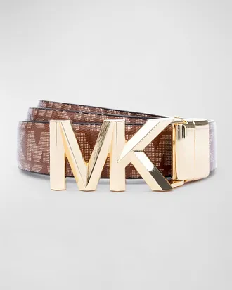 Michael Kors MK Logo Reversible Leather Belt