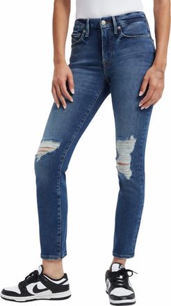 Good American Legs Ripped High Waist Cigarette Jeans In Indigo227