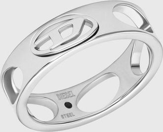 Diesel Stainless Steel Band Ring - Rings - Unisex - Silver