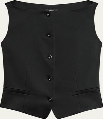 Theory Satin Boat-Neck Vest
